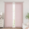 Soft Pinch Pleated Semi Sheer Curtains Textured Linen Blended – Pink