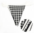 Party Decorations Black Buffalo Plaid Checkered White, 32Ft – Black