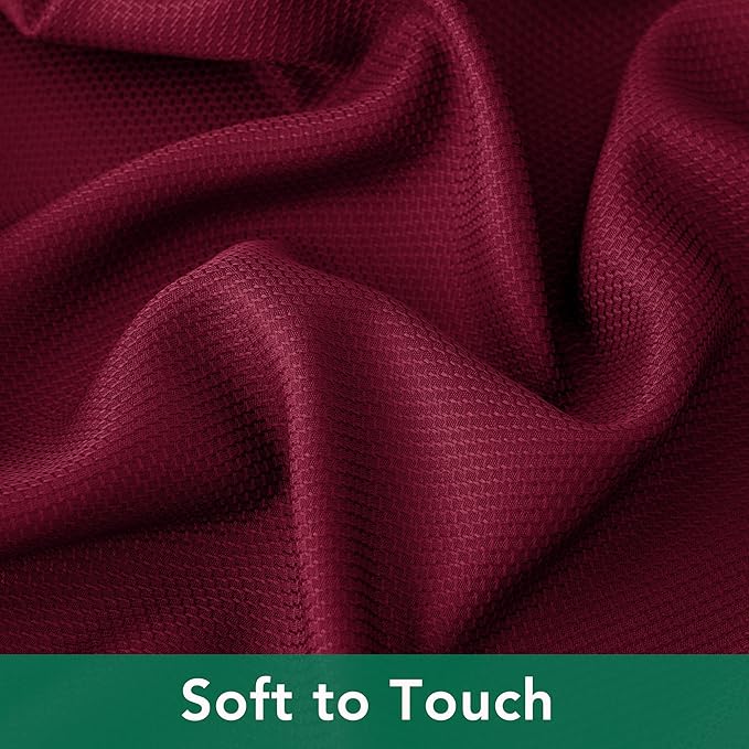 Biscaynebay Textured Fabric Christmas Rectangle Tablecloths 60x84 Inches, Burgundy Water Resistant Tablecloths for Dining, Kitchen, Wedding, Parties etc. Machine Washable
