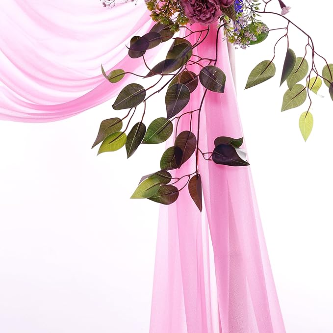 Sheer Chiffon Fabric Panels, Bubblegum Pink, 4 Pack (30 in x 20 ft)