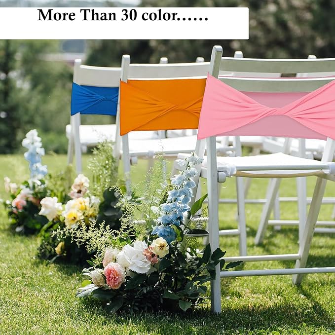 Dining Chair Slipcovers, 125 Pack Aqua Spandex Bow Sashes