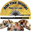 Custom Fans with Your Photo/Text - Personalized Folding Hand Fan for Line Dancing, Weddings, Parties | Decorative Gift for Women, Church Events & Dance Performances (80, 13 Inch)