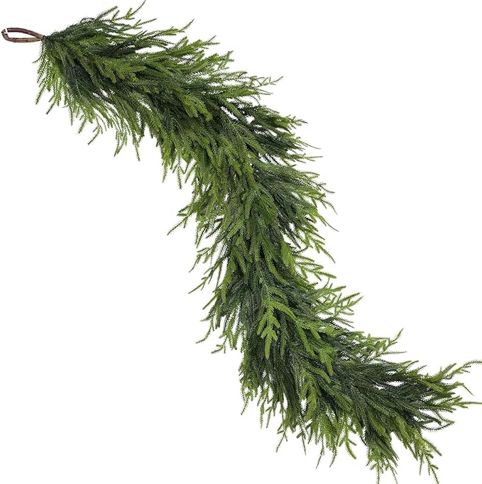 Garland, Norfolk Pine Style, 9 ft Green Artificial Holiday Greenery