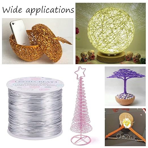 BENECREAT 20 Gauge 770FT Aluminum Wire Anodized Jewelry Craft Making Beading Floral Colored Aluminum Craft Wire - Green