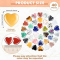0.8 Inch Worry Stone Bulk Crystals Heart Shaped Rock Tiny, 40 Pcs