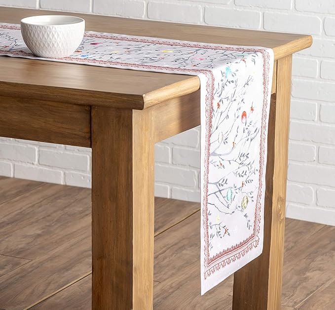 Maison d' Hermine Table Runner 100% Cotton Single Layer Table Runners 90 inches Long for Thanksgiving Christmas Decorations Home Kitchen Dining Party Wedding (Fairy Christmas, 14.5" x 90")