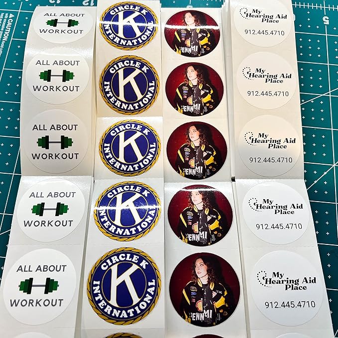 150 Custom Circle/Square BOPP Roll Labels- Personalized Stickers for Business Logo, Party, Wedding Favor, Baby Shower-Any Design Text + Image, Matte/Gloss Finish (1.5 Inch Square)