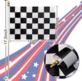 8×12 Inch Small Checkered Flags and White Racing Flags, 12Pcs – Black