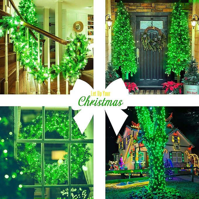 String Lights, 168ft Green Halloween Decor, 600 LEDs and Remote