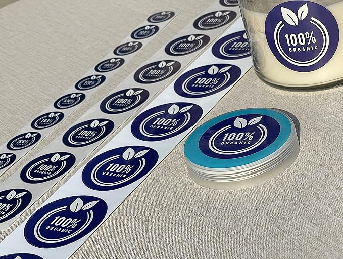 Custom Stickers Label Rolls, Build Your Own Stickers/Labels Any Design Premium Gloss BOPP Sticker, Personalized for Business Logo, Printed Sticker Labels 50+
