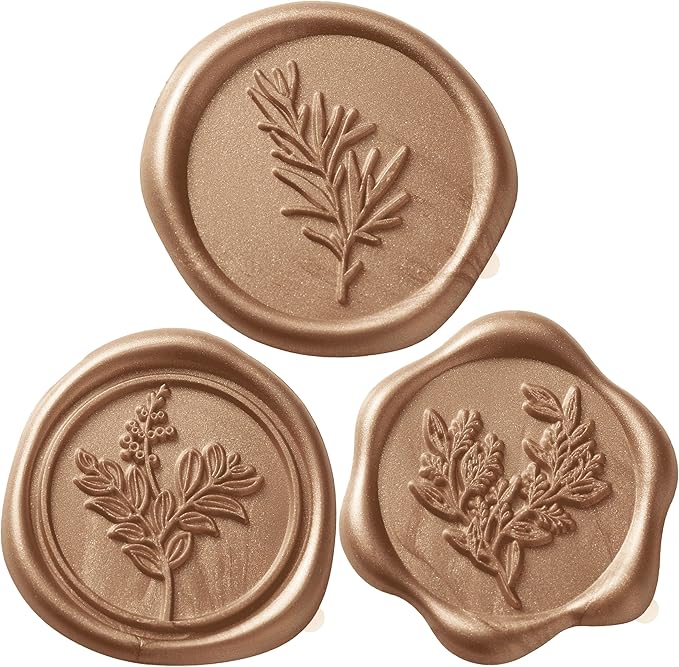 Wax Seal Stickers (60 Pcs, 3 Designs in 1 Pack) Premium Envelope Seal Stickers for Wedding Invitation Envelopes, Adhesive Wax Seals, Perfect for Seating Chart, Gift Wrapping