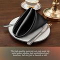 Satin Napkins, 50 Pieces – Black, 12x12 Inches Cloth Napkins