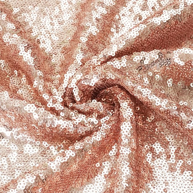 Eternal Beauty Rose Gold Sequin Backdrop, 5x7 Ft Glitter Background Curtains for Shimmer Photography Party Wedding Birthday Back Drop Decor