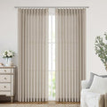 Sand Pinch Pleated Semi Sheer Curtains Textured Blended Light – Linen