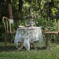 patdrea Designer White Lace Elegant Tablecloth for Rectangle Tables,Vintage Tulle French Romantic Knitted Embroidered Overlay Tablecloths Decor for Kitchen Wedding Banquet,59"*91"