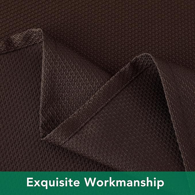 Biscaynebay Textured Fabric Round Tablecloths 108", Brown Water Resistant Table Cloth Circle Folding Table Covers Linen for Dining, Kitchen, Wedding, Parties etc. Machine Washable