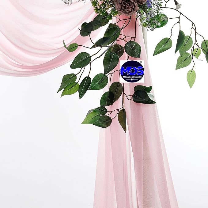 MDS Halloween Chiffon Draping Fabric - 2 Panel, 30" Wide x 30ft Long - Sheer Spooky Arbor & Canopy Drapery for Haunted House Backdrops, Party Ceilings, DIY Costumes & Themed Events - Blush Pink