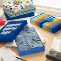 Designed Shirt Boxes with Lids (8 Boxes: 2 Each of and Blue – Orange