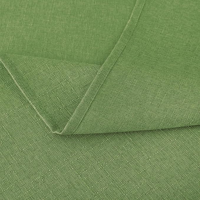 NLMUVW Olive Green Linen Tablecloth Rectangle Water Resistant Textured Natural Table Cloth Farmhouse Table Cover for Kitchen Dining Coffee, 54 x 84 Inch