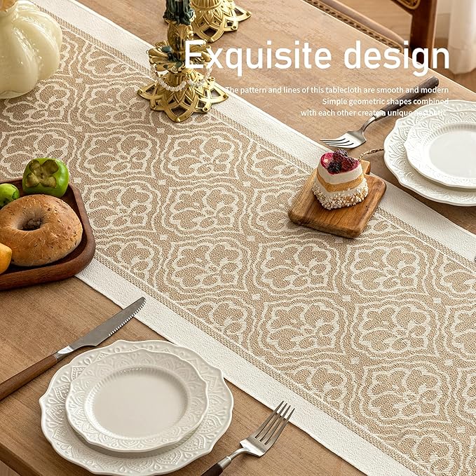 Table Runners 72 Inches Long Waterproof Boho Table Runner with Tassel Fringe,Table Runner for Party Coffee Table