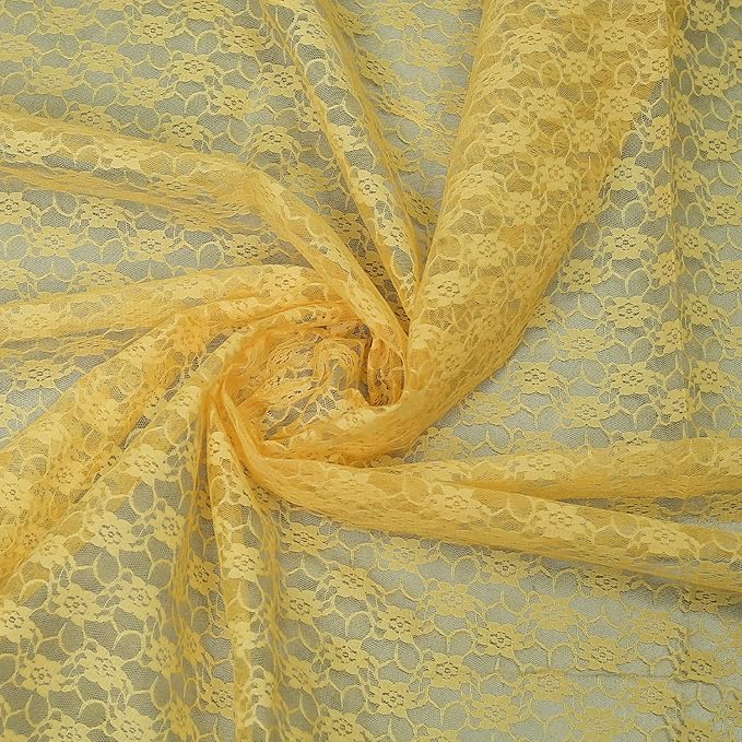 MDS Pack of 15 Wedding 12 x 108 inches Lace Table Runner for Wedding, Decorations for Birthday Parties, Banquets, Graduations, Engagements, and Runners fit Rectangle, Round Table- Gold