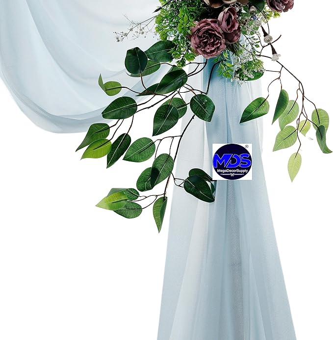MDS Halloween Chiffon Draping Fabric - 1 Panel, 30" Wide x 40ft Long - Sheer Spooky Arbor & Canopy Drapery for Haunted House Backdrops, Party Ceilings, DIY Costumes & Themed Events - Baby Blue