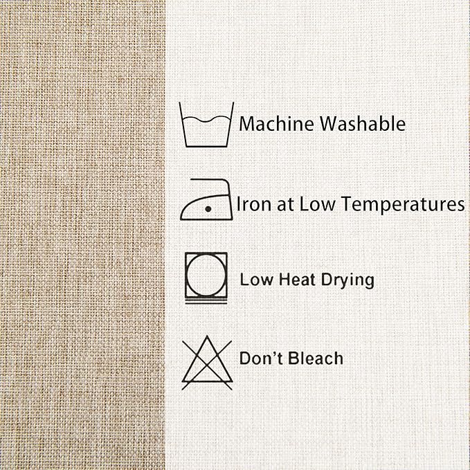 Hiasan Faux Linen Rectangle Tablecloth - Wrinkle and Stain Resistant Washable Table Cloth for Kitchen Dining Room Holiday Table Cover for Party Dinner, Beige, 70 x 140 Inch