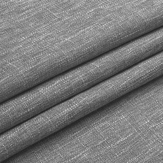 Vision Home Grey Pinch Pleated Semi Sheer Curtains Textured Light Filtering Window Curtains 102 inch for Living Room Bedroom Rayon Blend Charcoal Grey Pinch Pleat Drapes with Hooks 2 Panels 40"Wx102"L