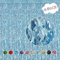 Party Foil Curtain, 4 Pack – Light Blue, 3.3 Ft X 6.6 Ft Wavy Photo