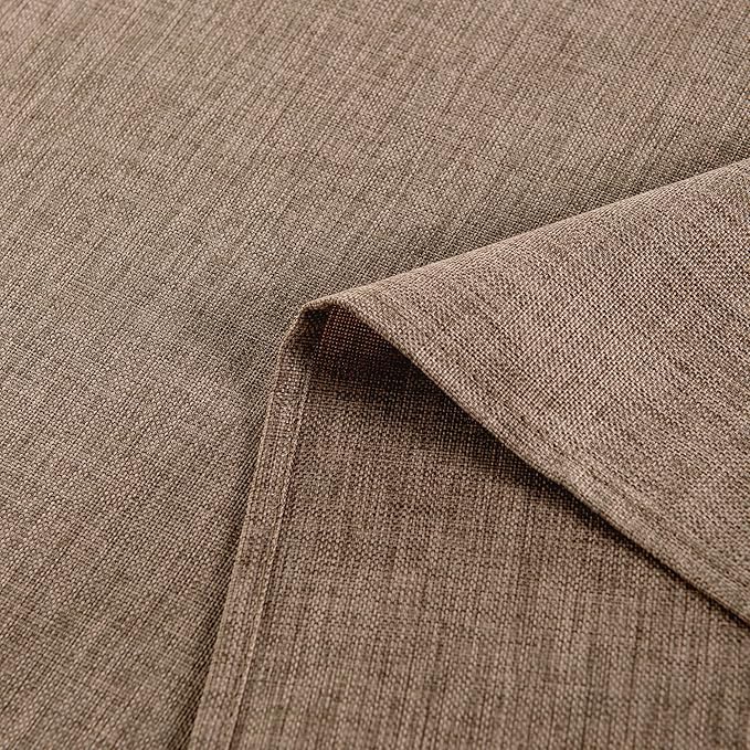 Tablecloths 2 Pack, Khaki Faux Linen, 70 x 140 Inch Rectangle