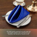 Satin Napkins, 60 Pieces – Royal Blue, 20x20 Inches Cloth Napkins