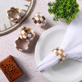 Napkin Rings Set of 12, Brown Cinnamon Mango Wood and Epoxy Resin