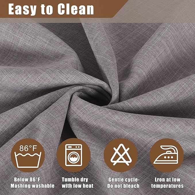 Fitable Faux Linen Tablecloths Rectangle 60 x 120 Inch - 2 Pack Neutral Table Clothes for 8 Foot Tables, Stone Flax Look Kitchen Table Covers for Farmhouse, Dining, Party, Banquet, Buffet