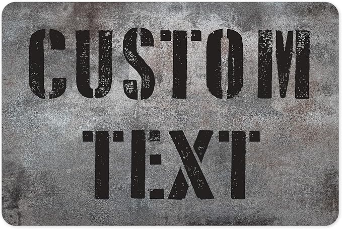 Custom Sign, Custom Street Sign, 11 Font Colors, 13 Font Styles, 4 Hole Options, 22 Sizes, 12x18 Inches, Rust Free DiBound, Fade Resistant, Made in USA by My Sign Center (Grunge Metal)