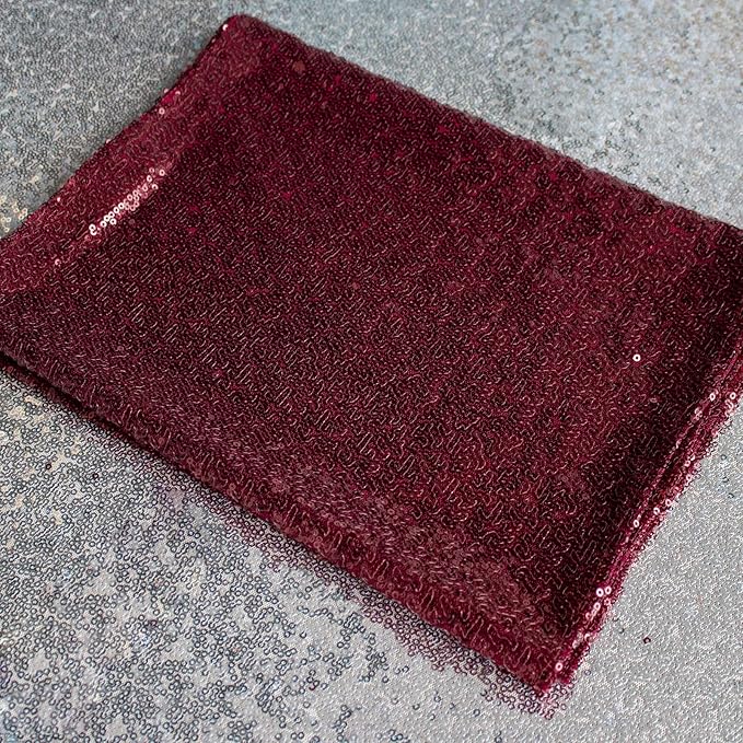 JYFLZQ Burgundy Sequin Backdrop Curtains 7ft x 7ft 1 Panel Glitter Photo Booth Backdrops Sparkly Photography Background Drapes for Parties Wedding Bridal Showers