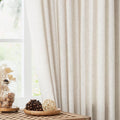 Pinch Pleated Semi Sheer Curtains Textured Linen Blended Light – Natural
