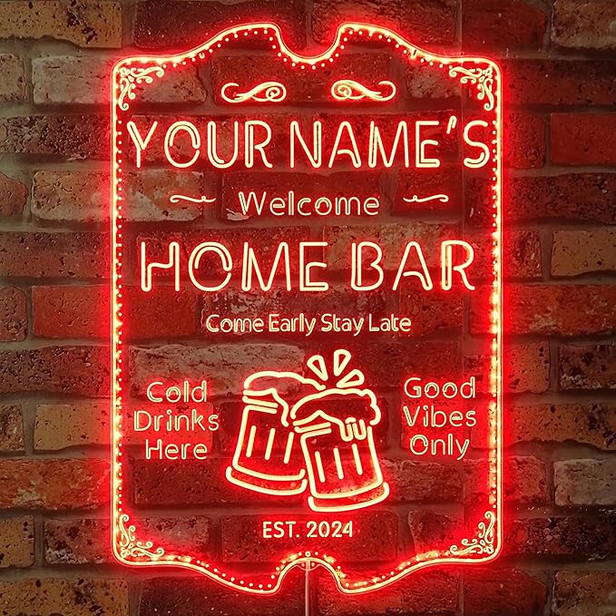 ADVPRO Personalized Your Name Home Bar RGB Dynamic Glam LED Sign - Cut-to-Edge Shape - Smart 3D Decoration - Multicolor Signage st06s86-fnd-p11a-tm-c