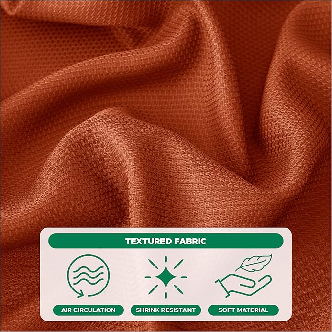 Biscaynebay Fall Tablecloth Textured Fabric Round Tablecloths 70", Rust Thanksgiving Autumn Harvest Water Resistant Fabric Tablecloths for Kitchen, Dining, Wedding, Parties Machine Washable