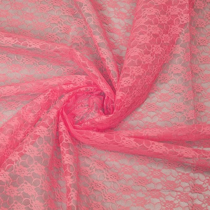 MDS Pack of 25Wedding 12 x 108 inches Lace Table Runner for Wedding, Decorations for Birthday Parties, Banquets, Graduations, Engagements, and Runners fit Rectangle, Round Table- Coral