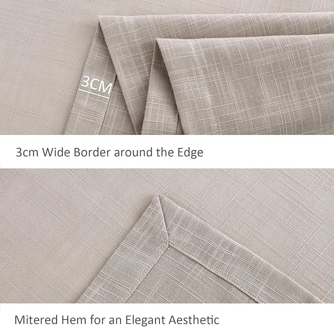 maxmill Lux Faux Linen Tablecloth with Slubby Yarn Textured Weaves Wrinkle Free Anti-Shrink Soft Table Cloth for Kitchen Dining Tabletop for Outdoor and Indoor Use Rectangle 60 x 84 Inch Natural
