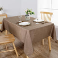 Tablecloths 2 Pack, Khaki Faux Linen, 70 x 140 Inch Rectangle