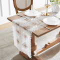 Warm Home Designs White Lace Table Runner. Embroidered with Intricate Flower Design. Can Be Used As Dresser Scarf or Dining Table Runner. VTR White 36