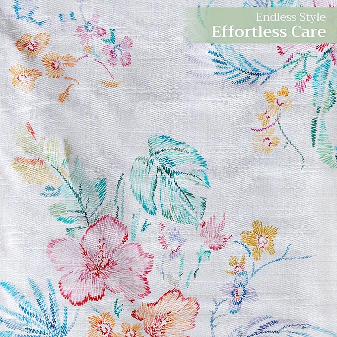 Maison d' Hermine Table Runner 100% Cotton Double Layer Table Runners 108 inches Long Decorative for Home Kitchen Dining Party Wedding Bridal Shower Spring Summer (Paradise Island, 14.50" x 108")