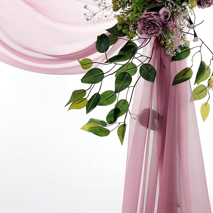 Backdrop Fabric Panels, Sheer Mauve Chiffon, 2 Pack 30 x 100 ft