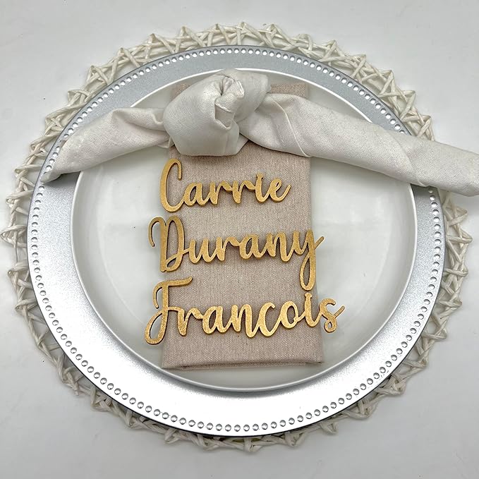 Wedding Name Tags, Personalized Place Cards Table Decoration For Birthdays, Bachelorette,Parties, and Events, Escort Name tags
