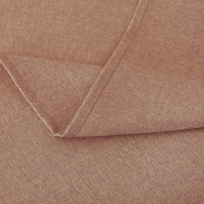 NLMUVW Square Linen Tablecloth 54 x 54 Inch, Mocha Farmhouse Table Cloth Textured Water Resistant Table Cover for Kitchen Dining Coffee