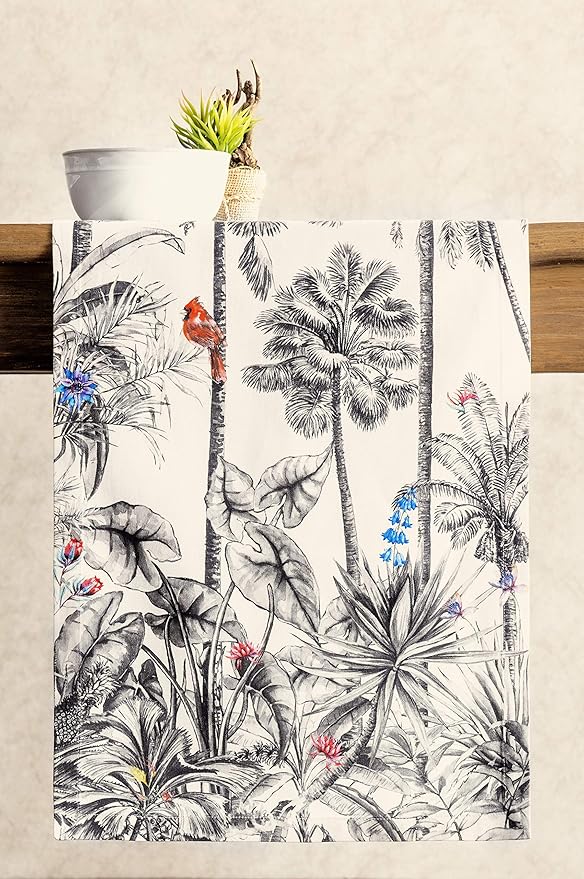 Maison d' Hermine Table Runner 100% Cotton Single Layer Table Runners 108 inches Long for Thanksgiving Christmas Decorations Home Kitchen Dining Party Wedding (Amazonia, 14.5" x 108")