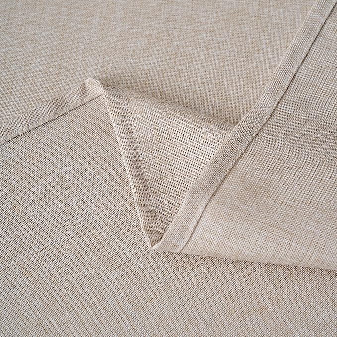 NLMUVW Round Linen Tablecloth 48 Inch, Oatmeal Textured Table Cloth Rustic Water Resistant Farmhouse Table Cover for Kitchen Dining Party Coffee