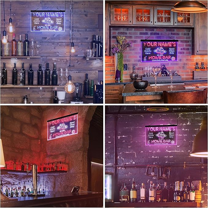 ADVPRO Personalized Your Name Custom Home Bar Beer Established Year Dual Color LED Neon Sign Blue & Yellow 24 x 16 Inches st6s64-p1-tm-by