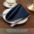 60 Satin Napkins – Navy Blue, 20x20 Inches Square Fabric Napkins